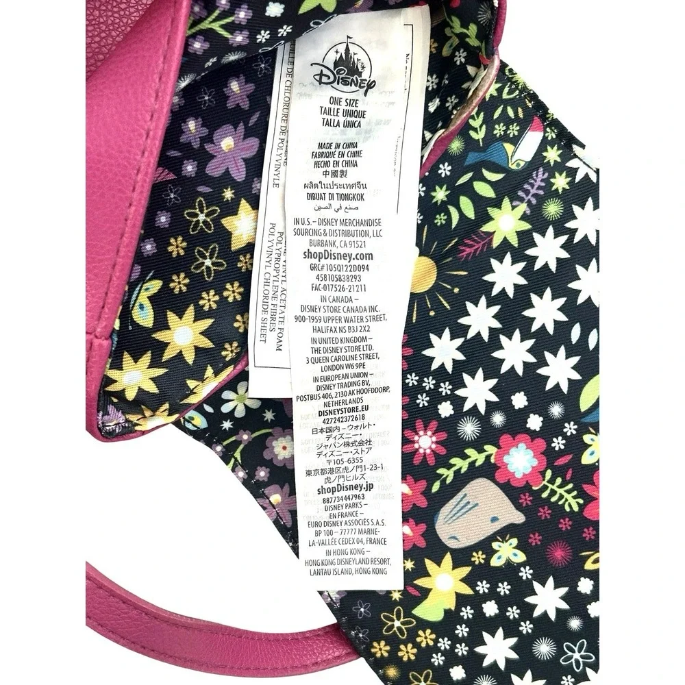 Disney Store Encanto Crossbody Bag Girls Pink Magenta Embroidered Travel Floral